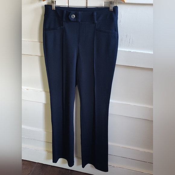 Soho Women's Flare Flat Front Trouser Pants | Midnight Blue | Medium - Picture 1 of 5